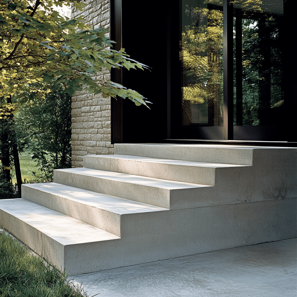 picture of newly made concrete stairs